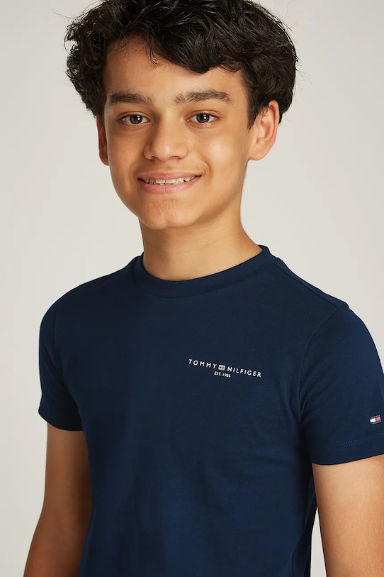 Tommy Hilfiger tricou de bumbac pentru copii KS0KS00594.74.122.PPYA bleumarin