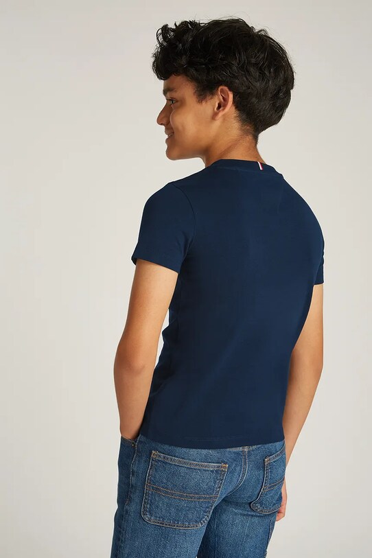 Детская хлопковая футболка Tommy Hilfiger тёмно-синий KS0KS00594.122.176.PPYA