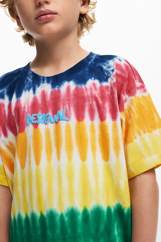 Desigual tricou de bumbac pentru copii 25SBTK07 galben