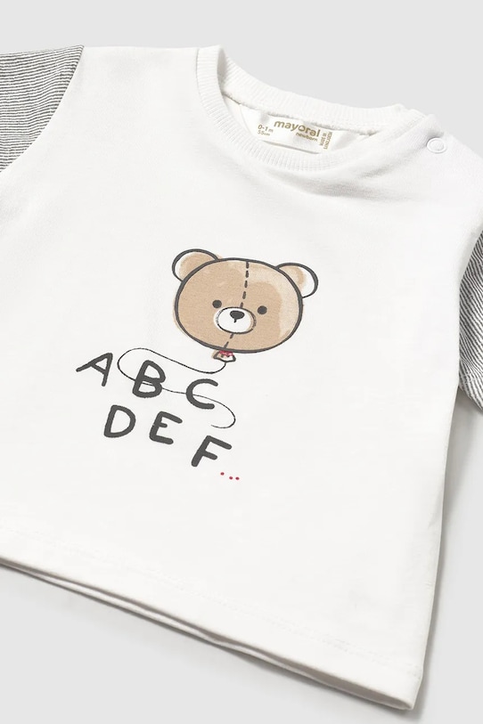 Chłopiec Mayoral Newborn t-shirt bawełniany niemowlęcy 1037.1Q.Newborn.PPYH biały
