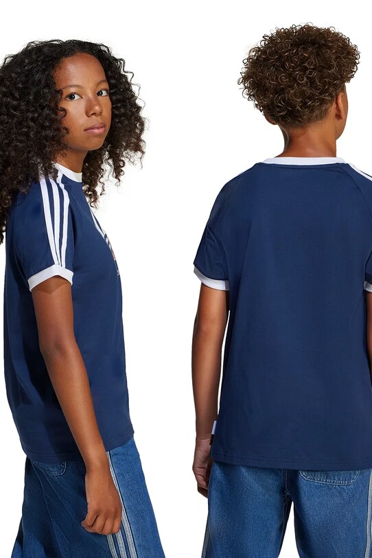 Дитяча бавовняна футболка adidas Originals JD0389 темно-синій