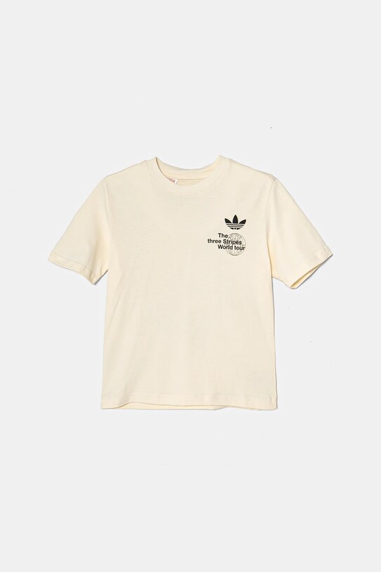 Мальчик Детская хлопковая футболка adidas Originals JD1279 бежевый