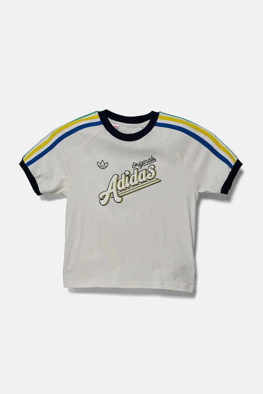 Παιδικό βαμβακερό μπλουζάκι adidas Originals JC8403 λευκό SS25