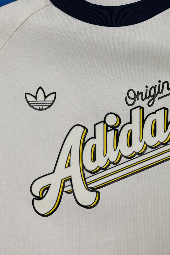 Παιδικό βαμβακερό μπλουζάκι adidas Originals λευκό JC8403