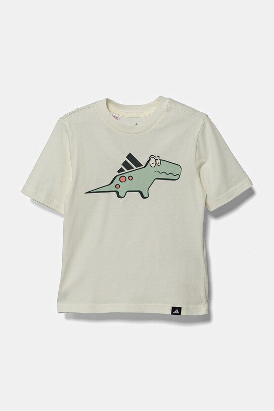 adidas tricou de bumbac pentru copii JD3437 bej SS25