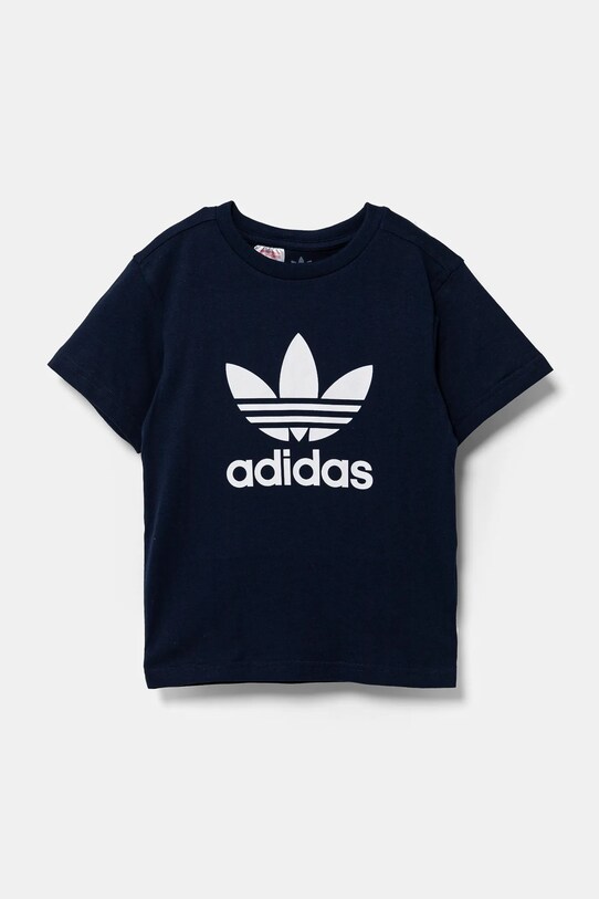 Детская хлопковая футболка adidas Originals IY7417 тёмно-синий SS25