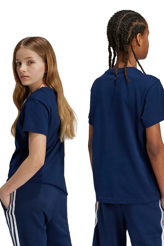 adidas Originals tricou de bumbac pentru copii IY7417 bleumarin