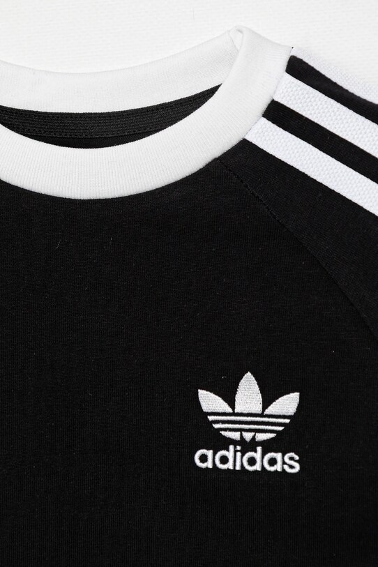 Παιδικό βαμβακερό μπλουζάκι adidas Originals μαύρο IY2389