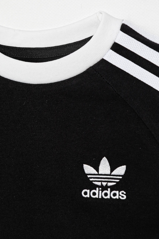 Otroška bombažna kratka majica adidas Originals črna IY2389