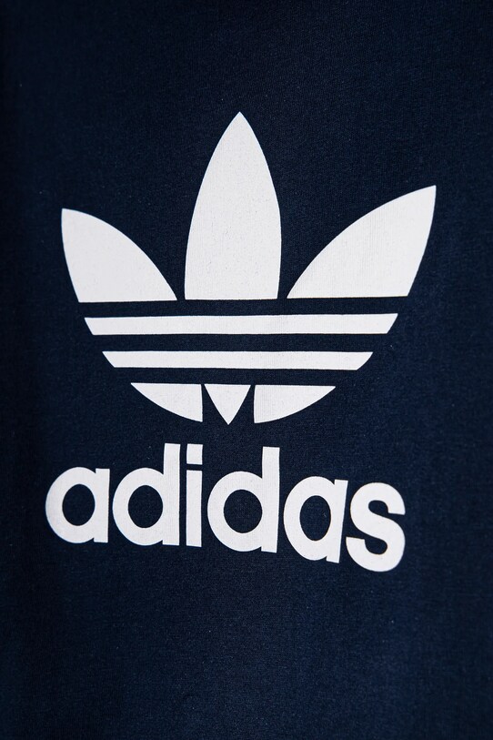 Дитяча бавовняна футболка adidas Originals темно-синій IY2382