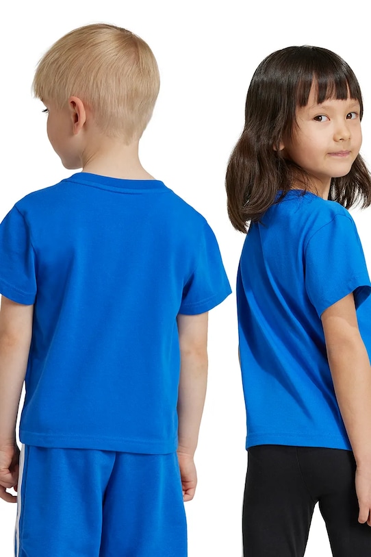 Детская хлопковая футболка adidas Originals IY2376 голубой