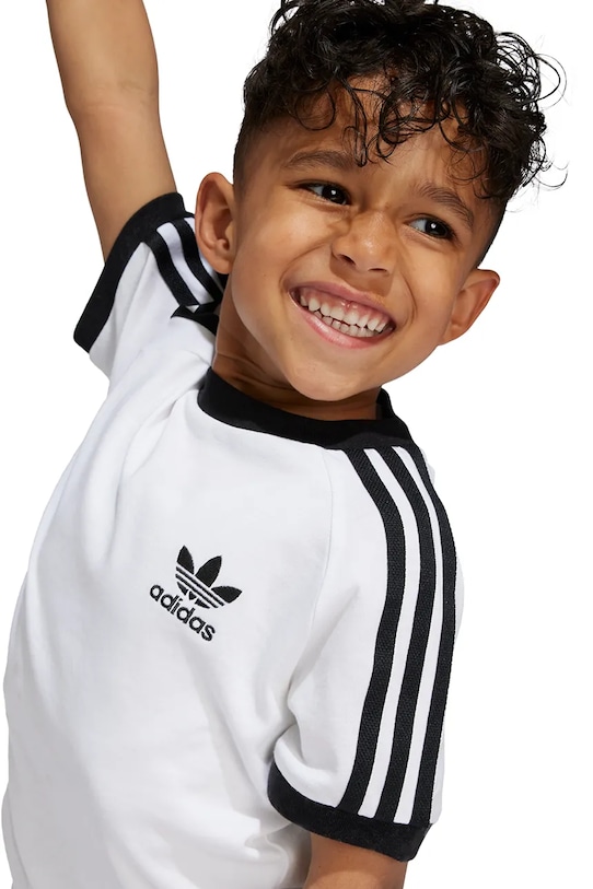 Detské bavlnené tričko adidas Originals bavlna biela JE0517
