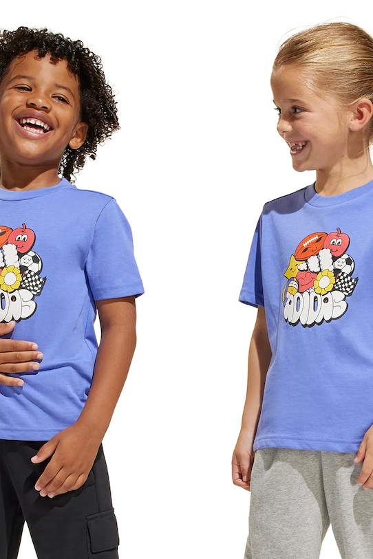 adidas tricou de bumbac pentru copii print violet JI6692