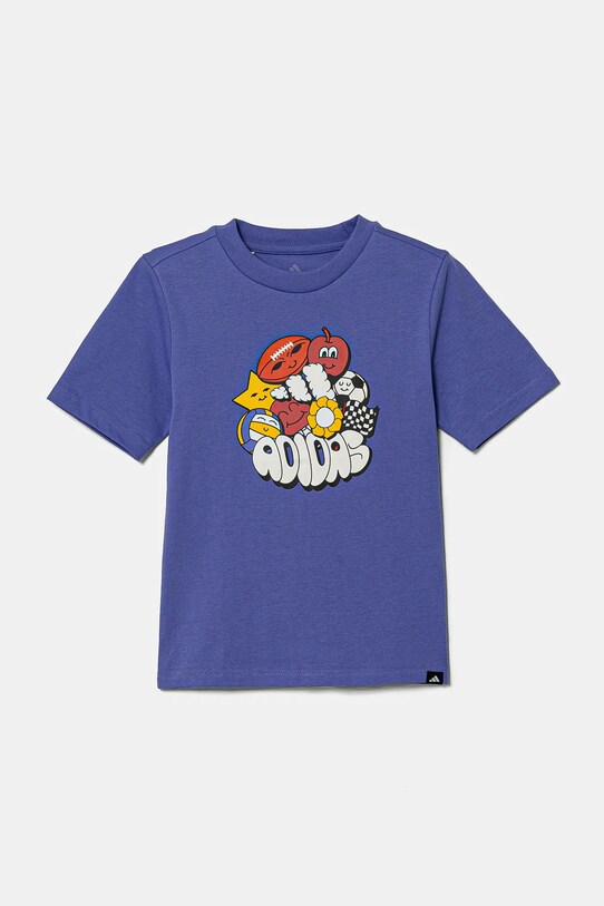 Dětské bavlněné tričko adidas JI6692 fialová SS25