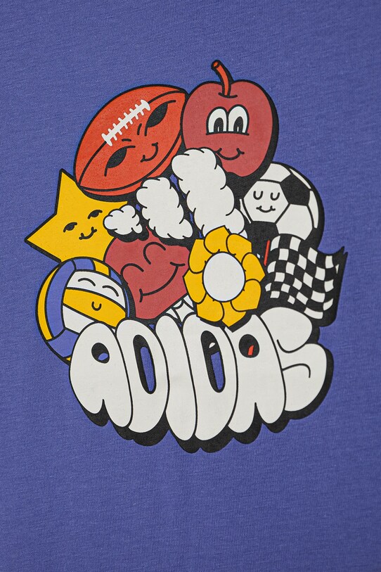 Dětské bavlněné tričko adidas fialová JI6692
