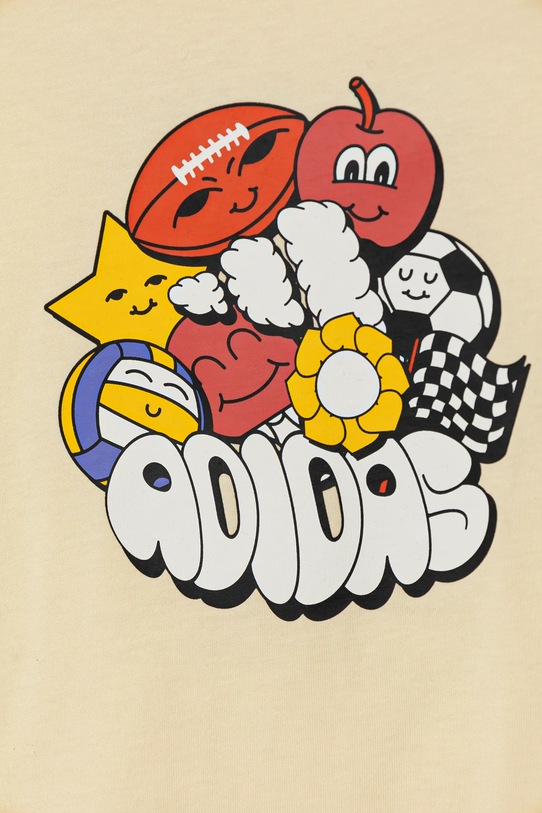 Dětské bavlněné tričko adidas béžová JI6691