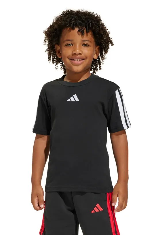 adidas tricou de bumbac pentru copii imprimeu negru JE0317