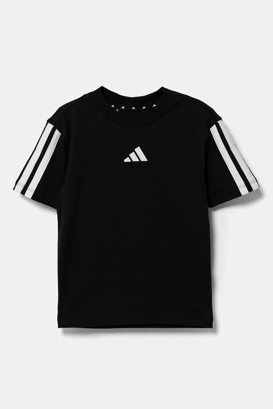 Детская хлопковая футболка adidas JE0317 чёрный SS25