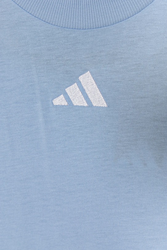 Дитяча бавовняна футболка adidas блакитний JD6512