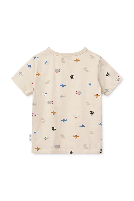 Liewood tricou de bumbac pentru copii Apia Printed Shortsleeve T-shirt LW19845 bej SS25