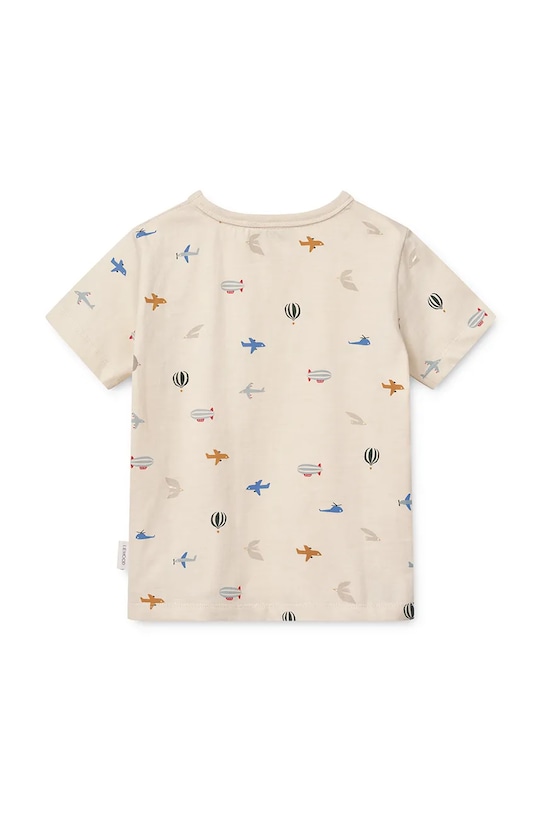 Liewood tricou de bumbac pentru copii Apia Printed Shortsleeve T-shirt LW19845 bej SS25