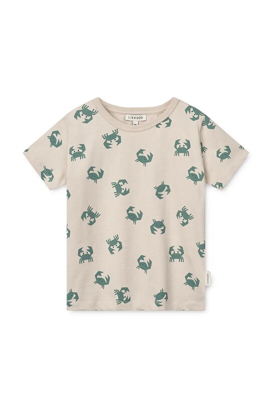 Liewood tricou de bumbac pentru copii Apia Printed Shortsleeve T-shirt LW19845 verde SS25