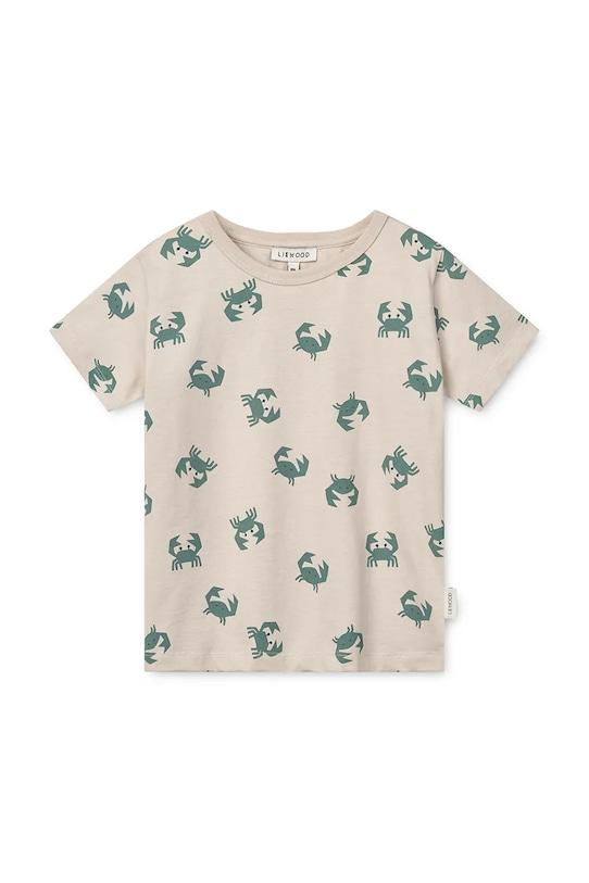 Liewood t-shirt bawełniany dziecięcy Apia Printed Shortsleeve T-shirt LW19845 zielony SS25