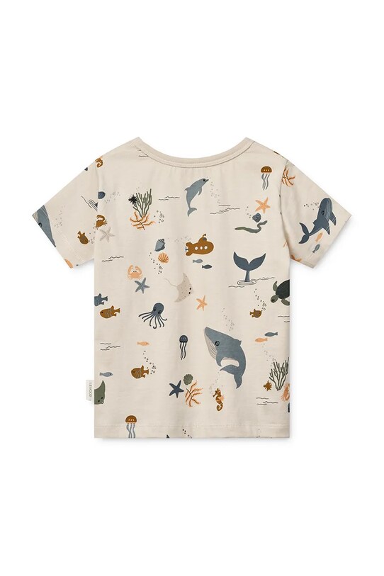 Băieți Liewood tricou de bumbac pentru copii Apia Printed Shortsleeve T-shirt LW19845 bej