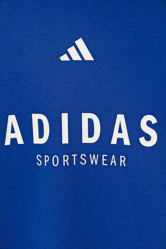 Παιδικό βαμβακερό μπλουζάκι adidas μπλε JC7615