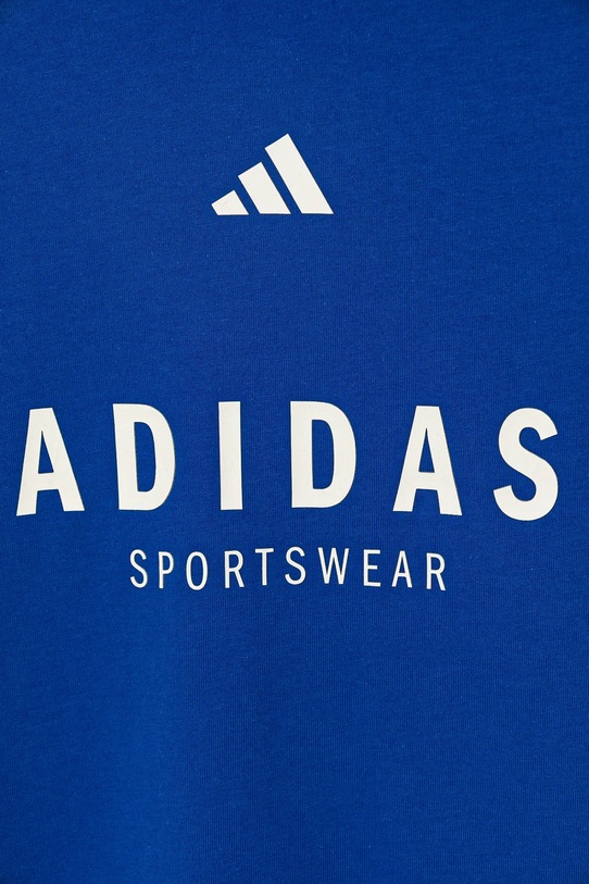 Παιδικό βαμβακερό μπλουζάκι adidas μπλε JC7615