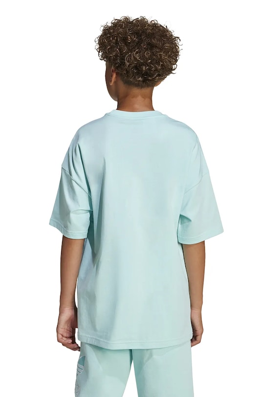 Дитяча бавовняна футболка adidas Originals бірюзовий JC7881