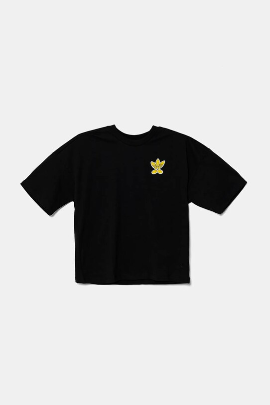 Παιδικό βαμβακερό μπλουζάκι adidas Originals JD0412 μαύρο SS25