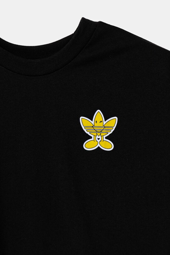 Παιδικό βαμβακερό μπλουζάκι adidas Originals μαύρο JD0412