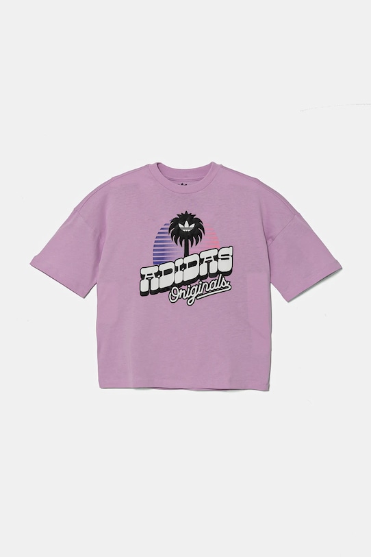 Дитяча бавовняна футболка adidas Originals JD0372 фіолетовий SS25
