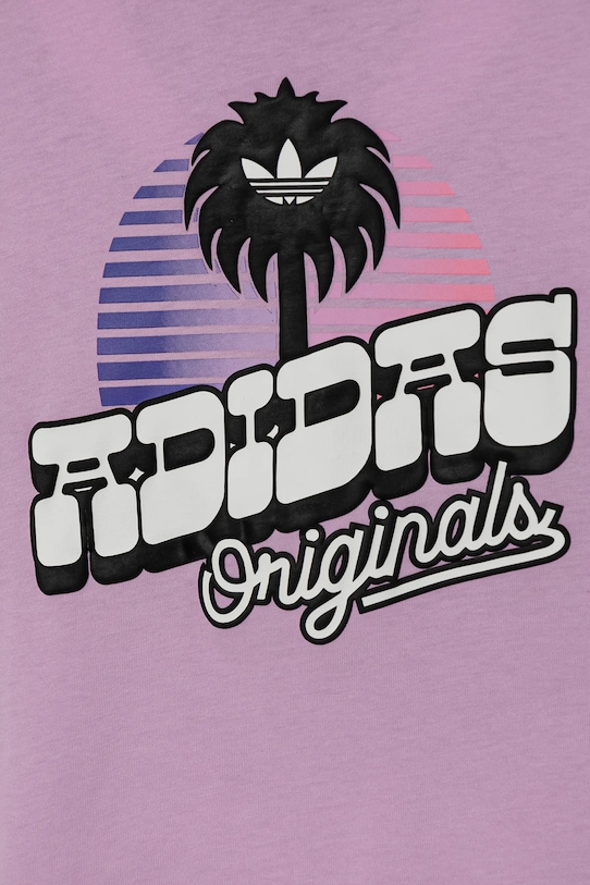 Дитяча бавовняна футболка adidas Originals фіолетовий JD0372