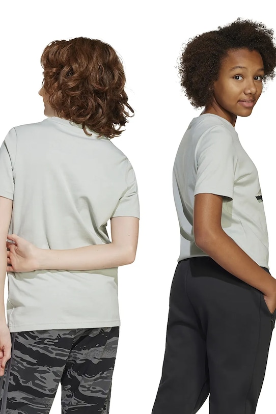 Dětské bavlněné tričko adidas JI6730 šedá