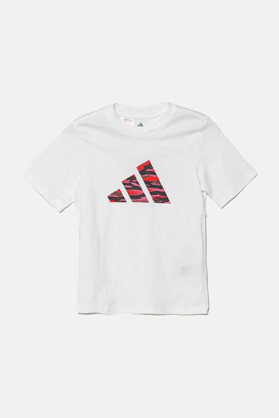 adidas tricou de bumbac pentru copii JI6729 alb SS25