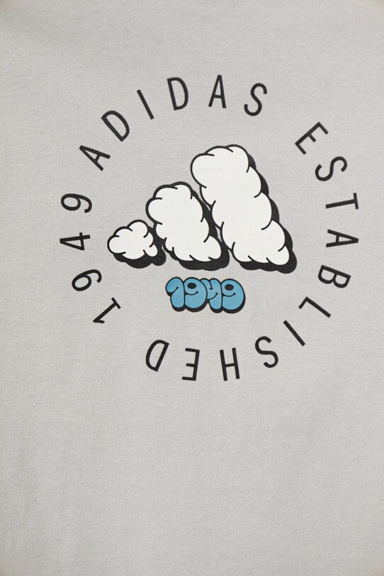 Παιδικό βαμβακερό μπλουζάκι adidas γκρί JI6687