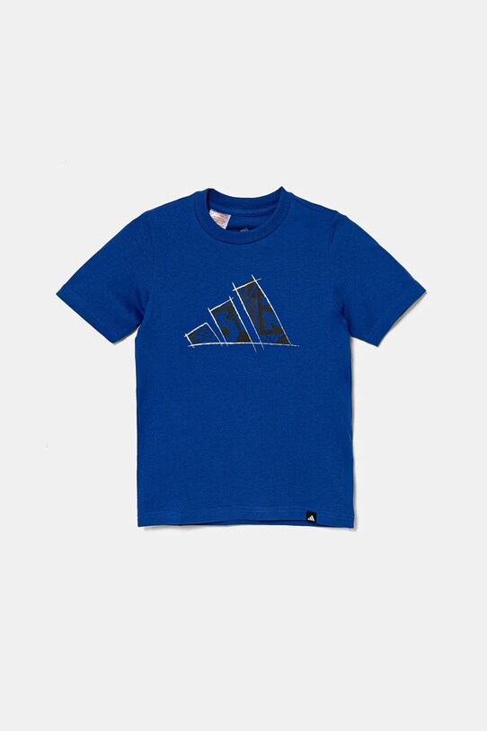 adidas t-shirt bawełniany dziecięcy JI6670 niebieski SS25