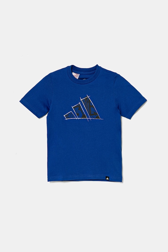 adidas tricou de bumbac pentru copii JI6670 albastru SS25