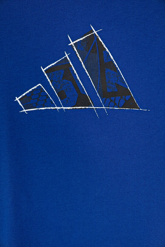 adidas t-shirt bawełniany dziecięcy niebieski JI6670