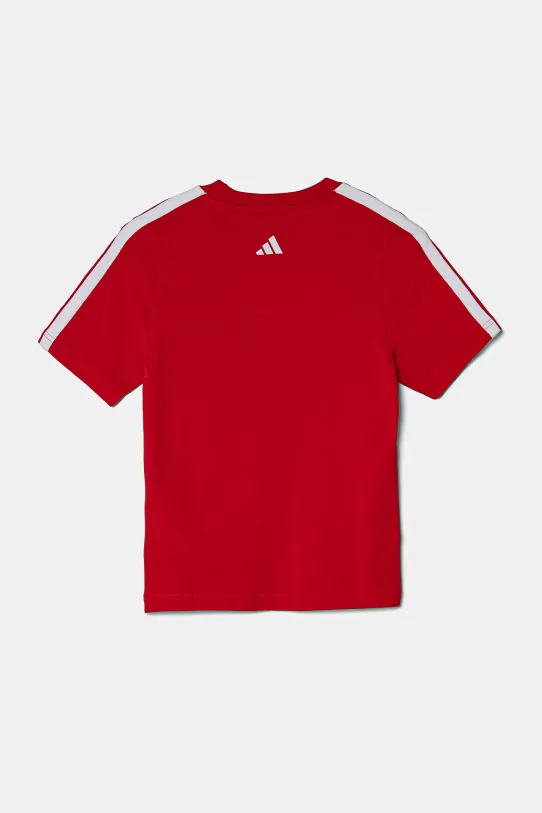 adidas t-shirt bawełniany dziecięcy JI6673 czerwony SS25