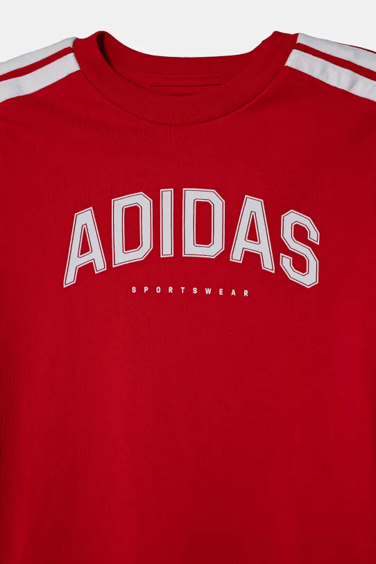 Chłopiec adidas t-shirt bawełniany dziecięcy JI6673 czerwony