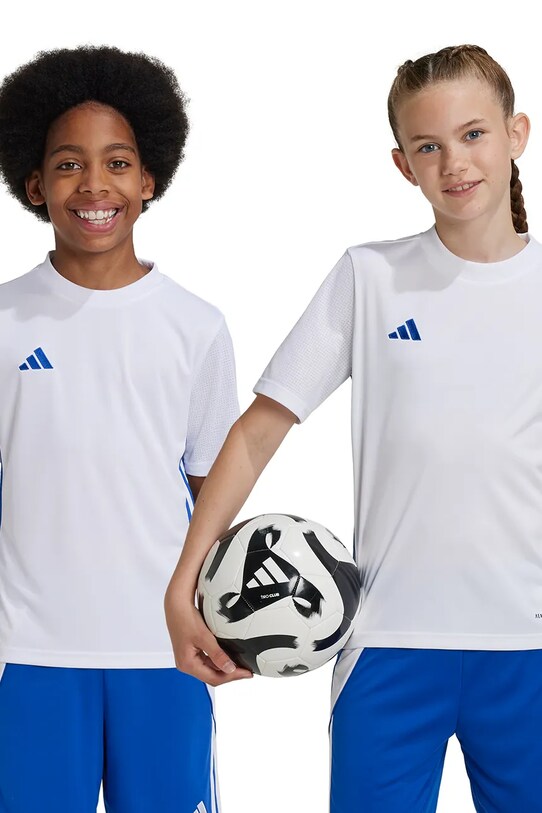 adidas Performance tricou copii imprimeu alb JJ1154