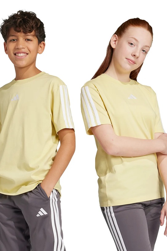 adidas tricou de bumbac pentru copii imprimeu galben JN1372