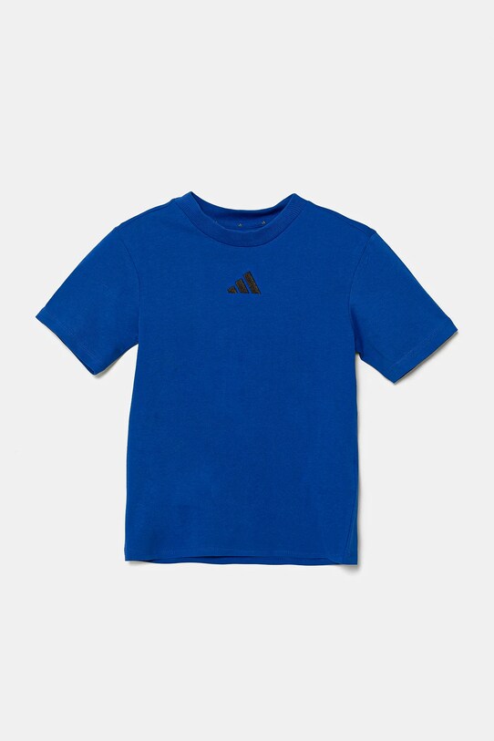 adidas t-shirt bawełniany dziecięcy JC9775 niebieski SS25