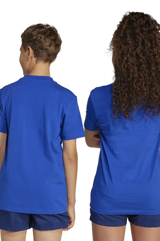 adidas t-shirt bawełniany dziecięcy JC9775 niebieski