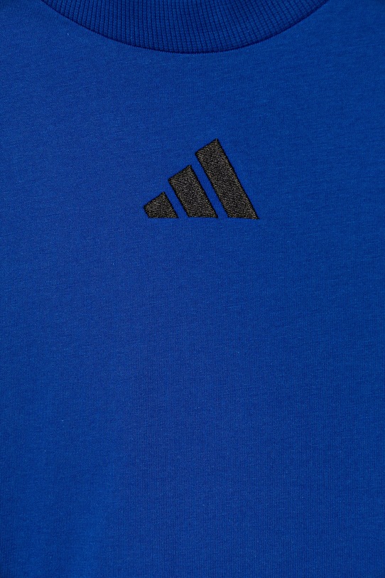 adidas t-shirt bawełniany dziecięcy niebieski JC9775