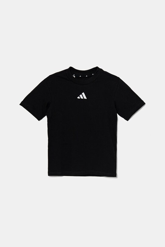 adidas t-shirt bawełniany dziecięcy JC9776 czarny SS25