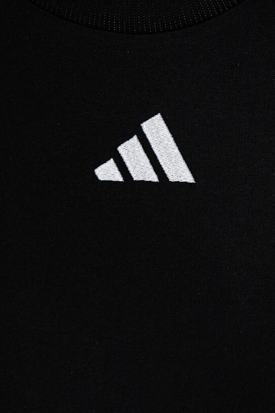 adidas t-shirt bawełniany dziecięcy czarny JC9776